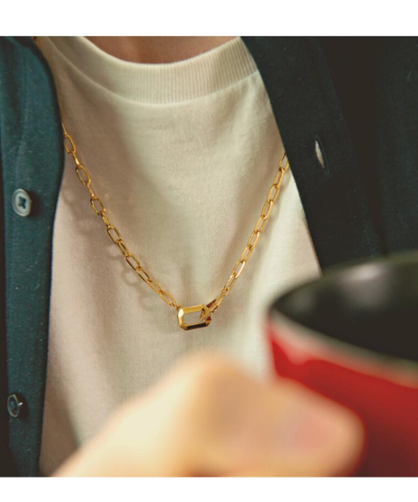 Gaman Commitment Plain Gold Link Necklace