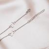 Korean Butterfly Tassel Anklet with Rhinestones, Rose Gold Mori Style