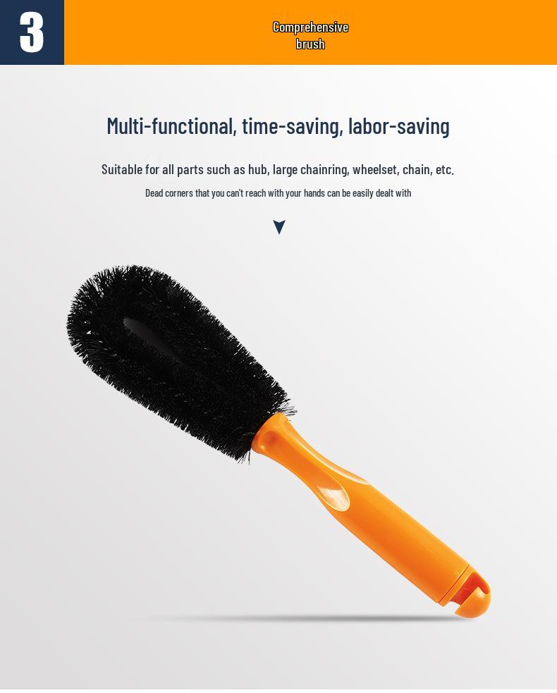 Bike Chain Cleaning Kit: Soft Bristle Brush for Mountain and Road Bikes