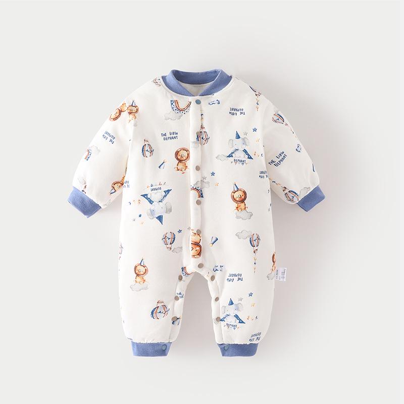 

Утепленный хлопковый ромпер для новорожденных, зимний комплект: Теплый детский комбинезон 90cm (20-26 lbs)