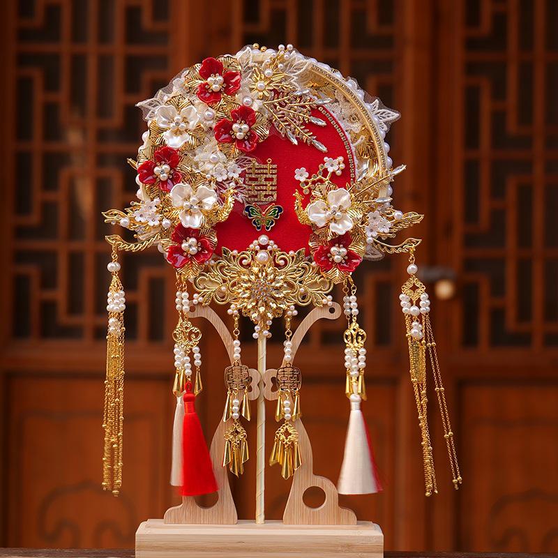 Qing Que 2025 Double-Color Round Fan Kit: DIY Wedding Gift for Bride