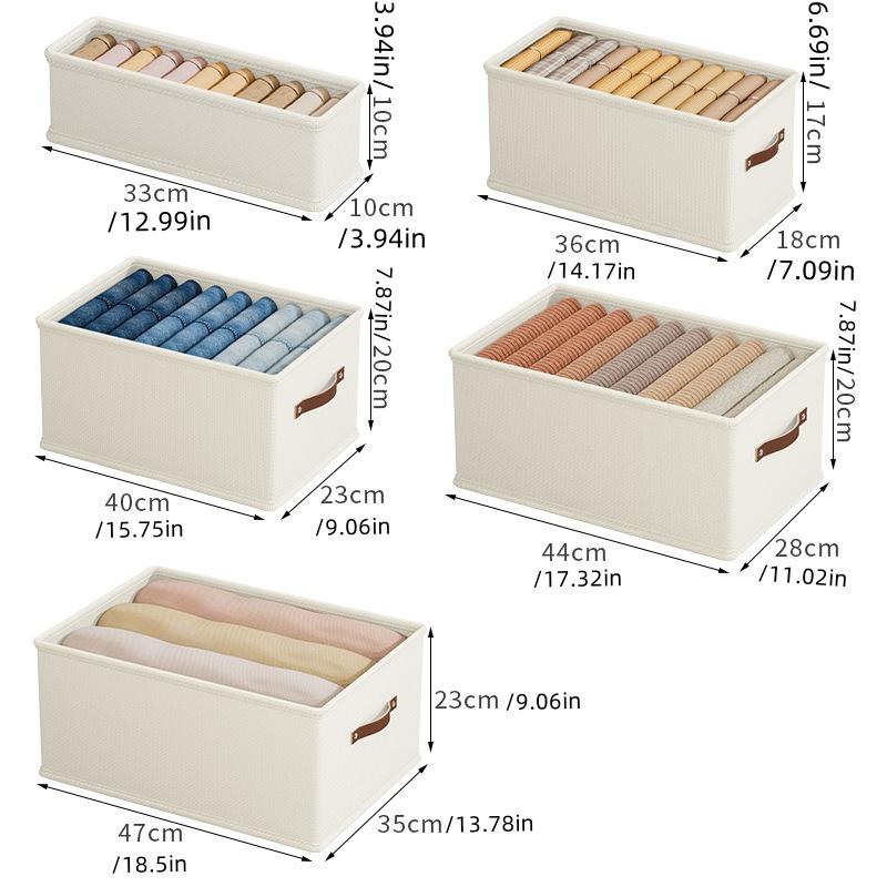 

1pc Oxford Clothing and Toy Storage Box Basket Clothes Storage Uncovered Bottom Sweater Sock Bedroom Odorless Storage Cabinet 33X10X10cm бежевый