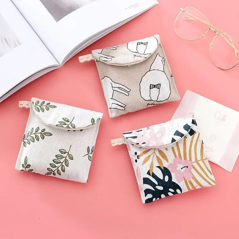 Women Cosmetic Organizer Sanitary Napkin Storage Bag Girls Ladies Cute Coin Card Makeup Storage Pouch Small Cosmetic Bags