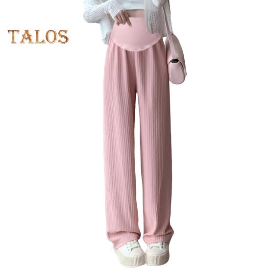 Hose für Schwangere, hohe Taille, Gummiband, gerade, weites Bein, lange Hose, einfarbig, dünne Hose, Schwangerschaftskleidung