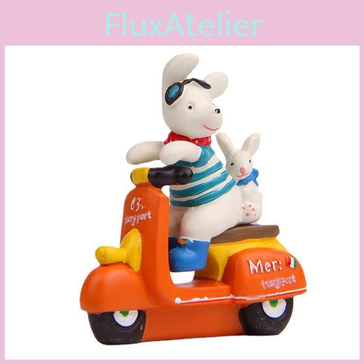 Resin Cartoon Animal Desk Figurine Ride Motorcycle For Corporate Gifts And Celebration Awards