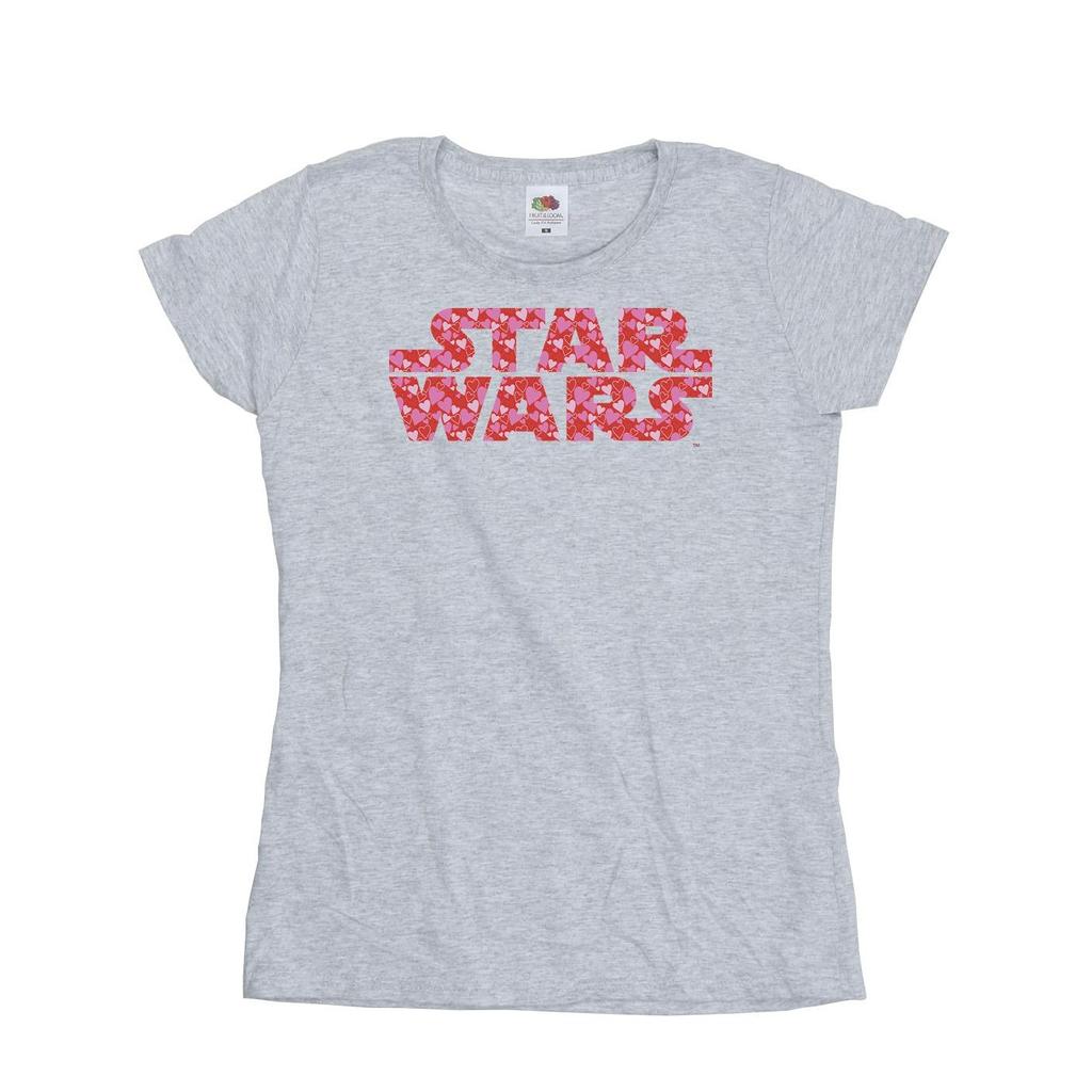 STAR WARS Womens/Ladies Heart Logo Cotton T-Shirt