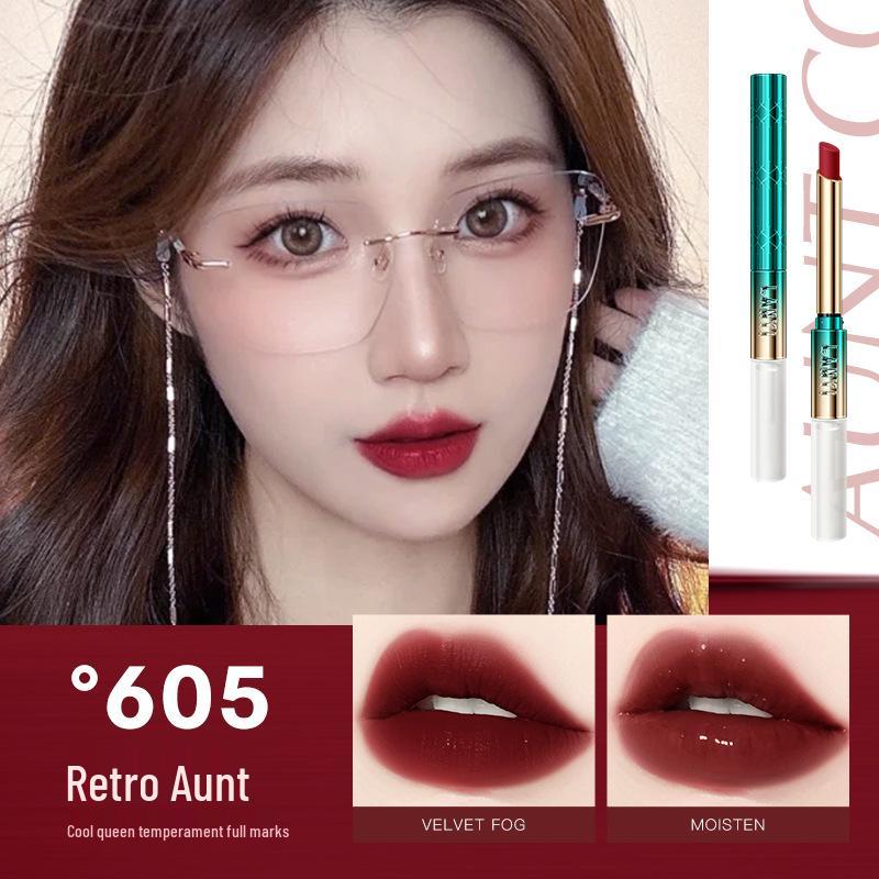 Lan Yi Color-Locking Waterproof Lipstick - Fade-Resistant, Long-Lasting Cinnamon Milk Tea Shade