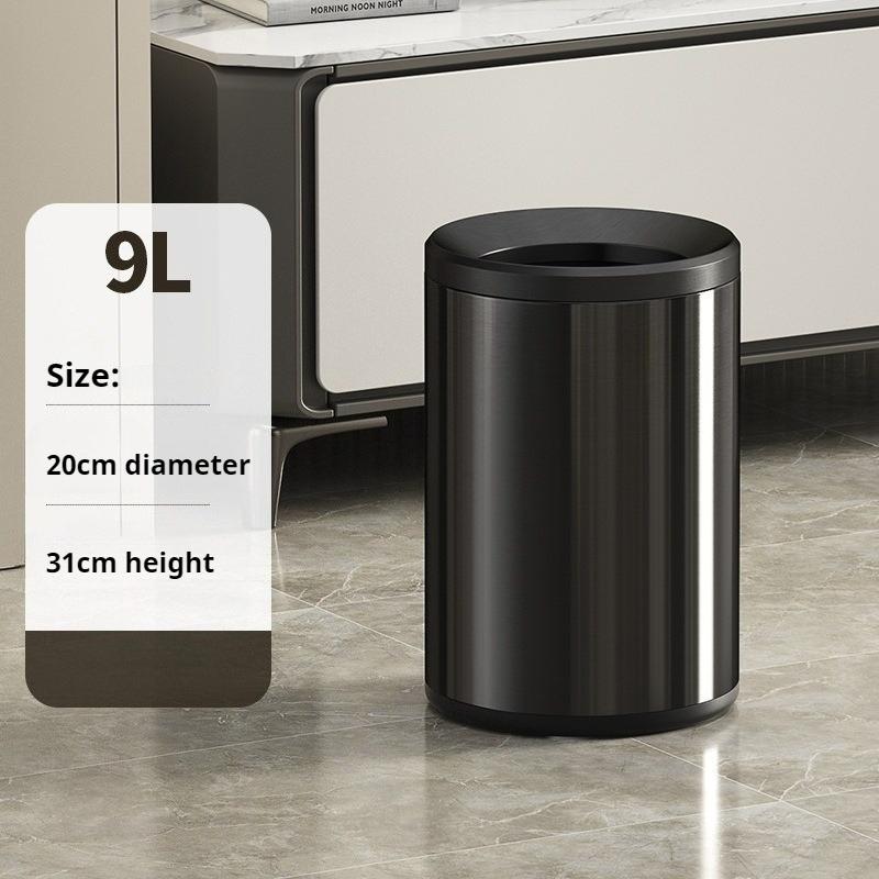 Stainless Steel Trash Can Large Capacity Household Trash Bin Modern Minimalist Toilet Garbage Bins Kitchen Clean Accessories