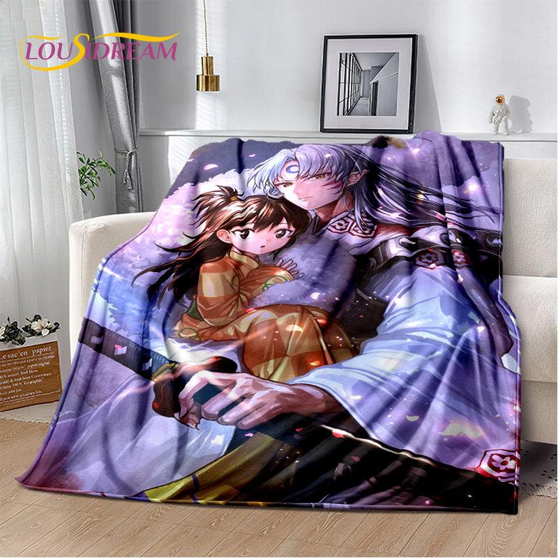 Anime Inuyasha Cartoon Soft Plush Blanket,Flannel Blanket Throw Blanket for Living Room Bedroom Bed Sofa Picnic Cover Bettdecke