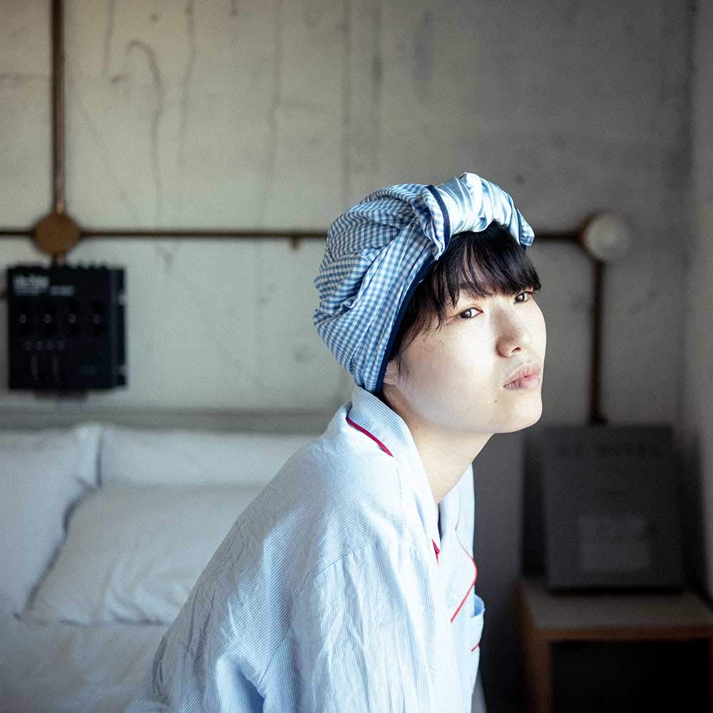 ITSUKI Nightcap HAIR PALAČINKA KOSTKOVANÁ (Kostkovaná modrá)