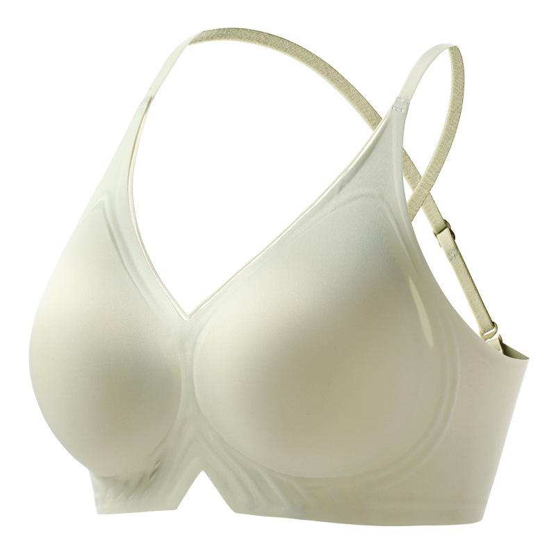 Thin Strap Crossover Backless Push-Up Bra for Small Busts - Seamless, Wirefree, Anti-Sagging, Thin Cup Bra for Women.