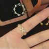 The Same Type of Fortune In the Gold Store, Small Round Cake Coin Ring, Diamond-encrusted Red Corundum New Chinese Exquisite Gold Coin
