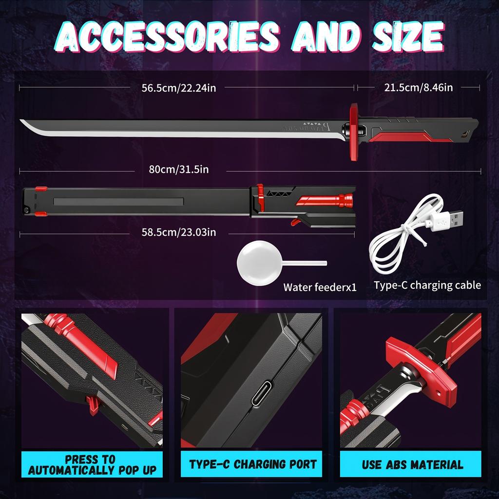 Spark & Sound Dueling Sword - Durable ABS Safe Material, Vibrant RGB Light-Activated Color Changing Blade