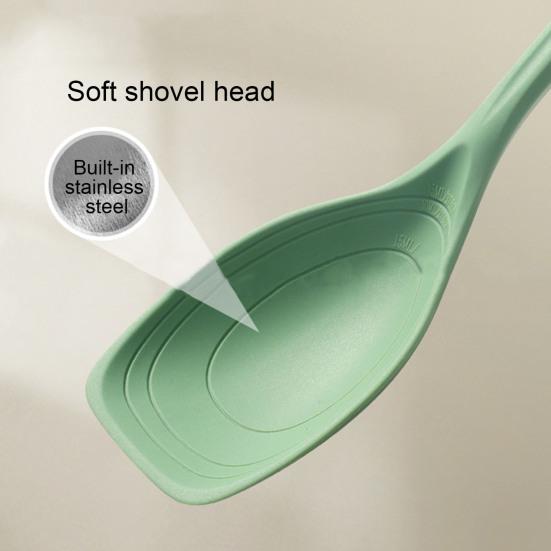 Großes Silikon-Kochlöffel-Spatel-Set, antihaftbeschichtet, geschlitzt, solides Löffel-Set, Hängeloch-Design