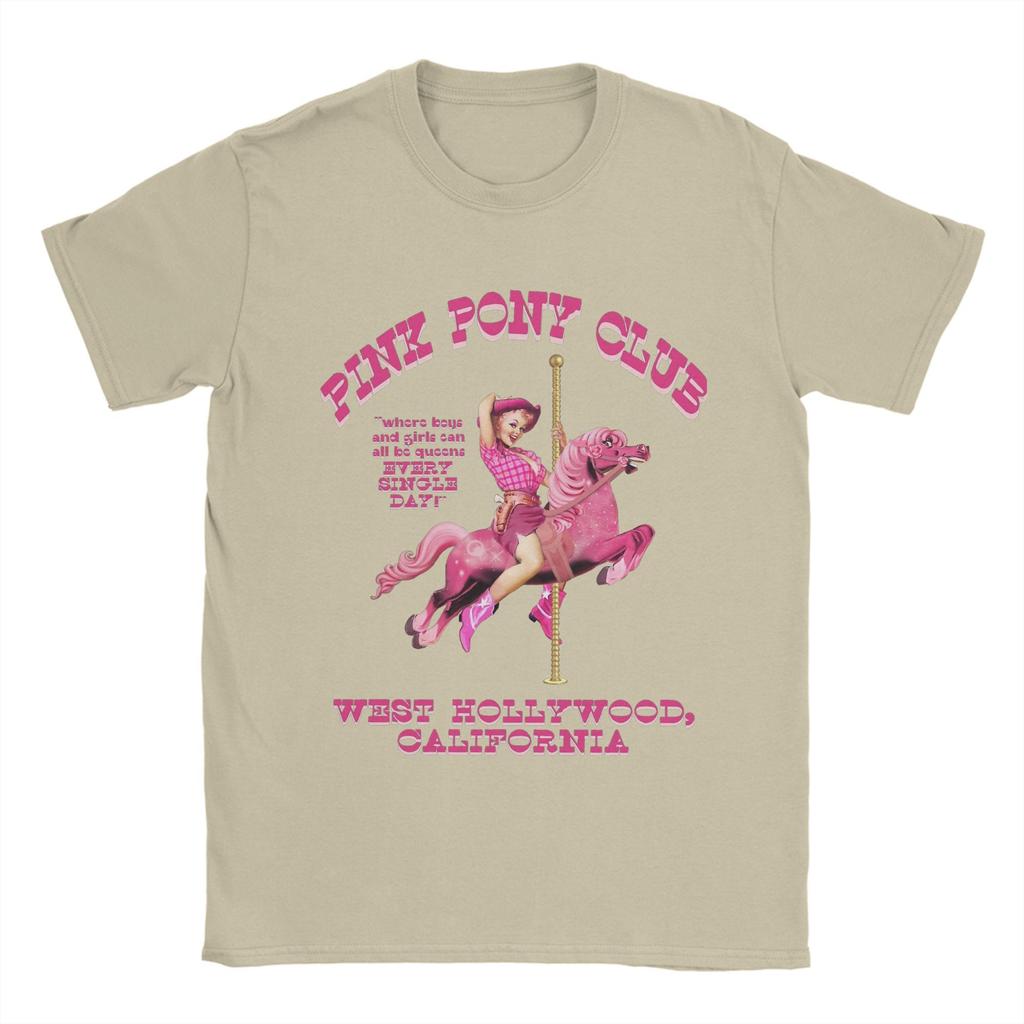 Pink Pony Club Cotton T-Shirt For Men's Summer Chappell Roan Funny T-Shirts O Neck Novelty Tee Shirt Big Size Design Tops