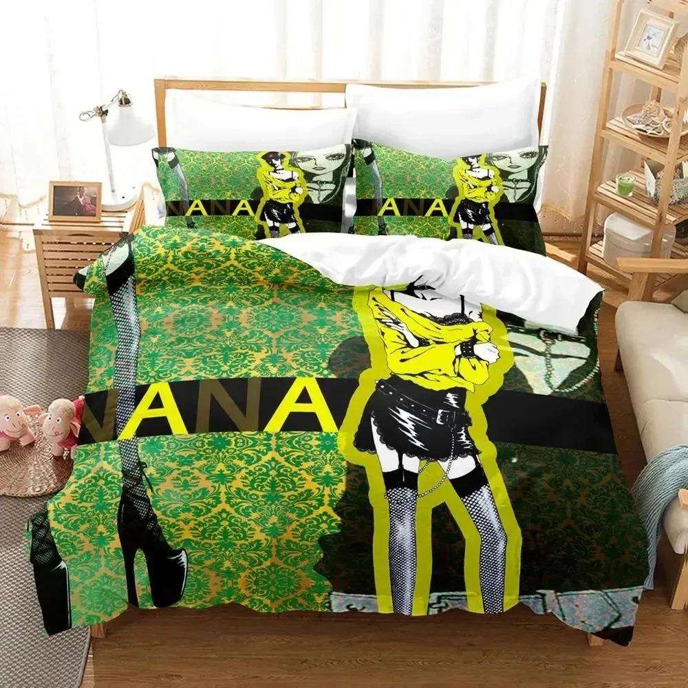 Anime Nana Black Stones Bedding CollectionDuvet Cover Comforter Bed Collection Quilt Cover PillowcaseKing Queen Twin Size Boys Girls Adultse
