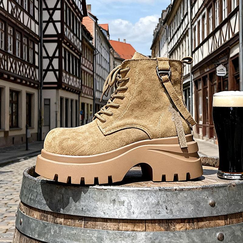 

Ботинки Мартин женские новые супер горячие ковбойские с большой головой, комбинированные рабочие, большие желтые ботинки, ботинки-локомотивы, маленькая тонкая женская обувь 40 хаки