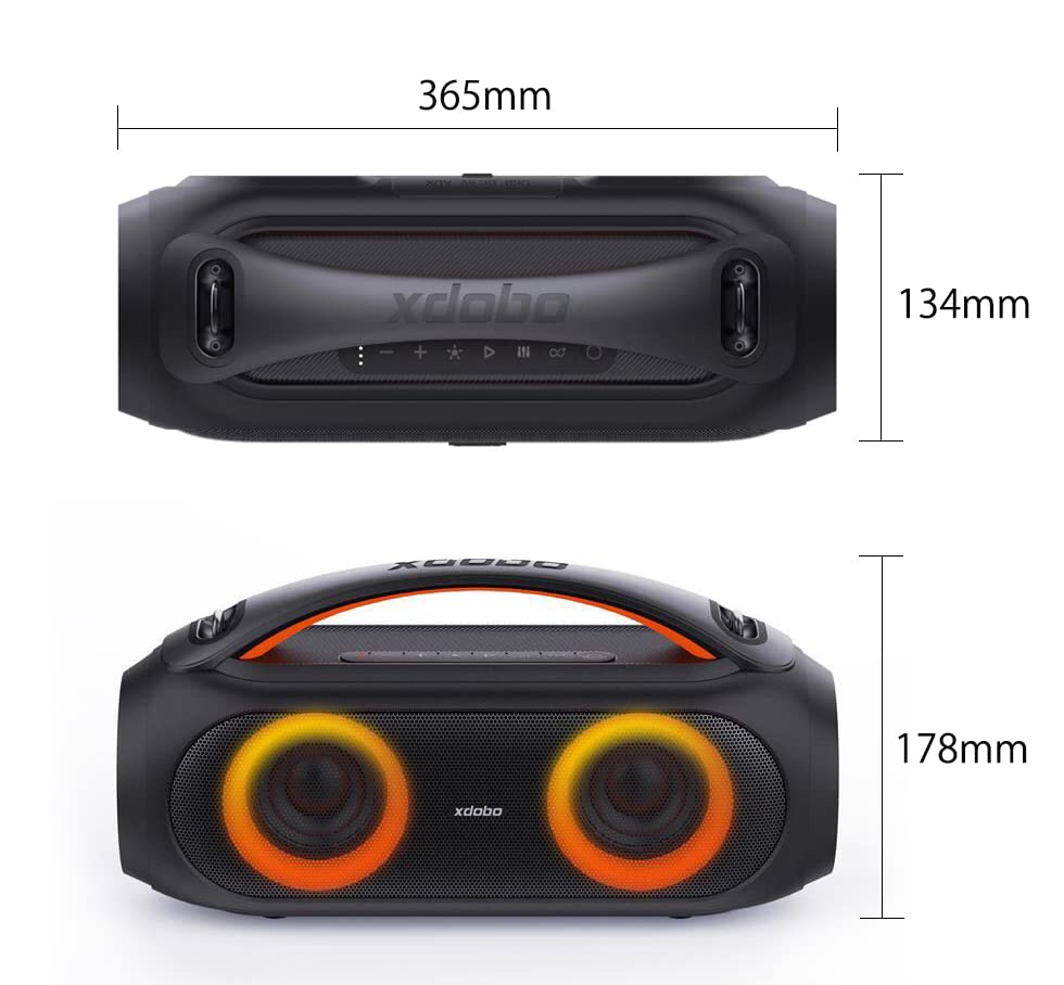 xdobo Vibe Plus Bluetooth Speaker with Deep Bass DSP Dual Passive Loud Stereo Mood Portable Technology, Built-in Microphone, Radiators, Sound, Light,