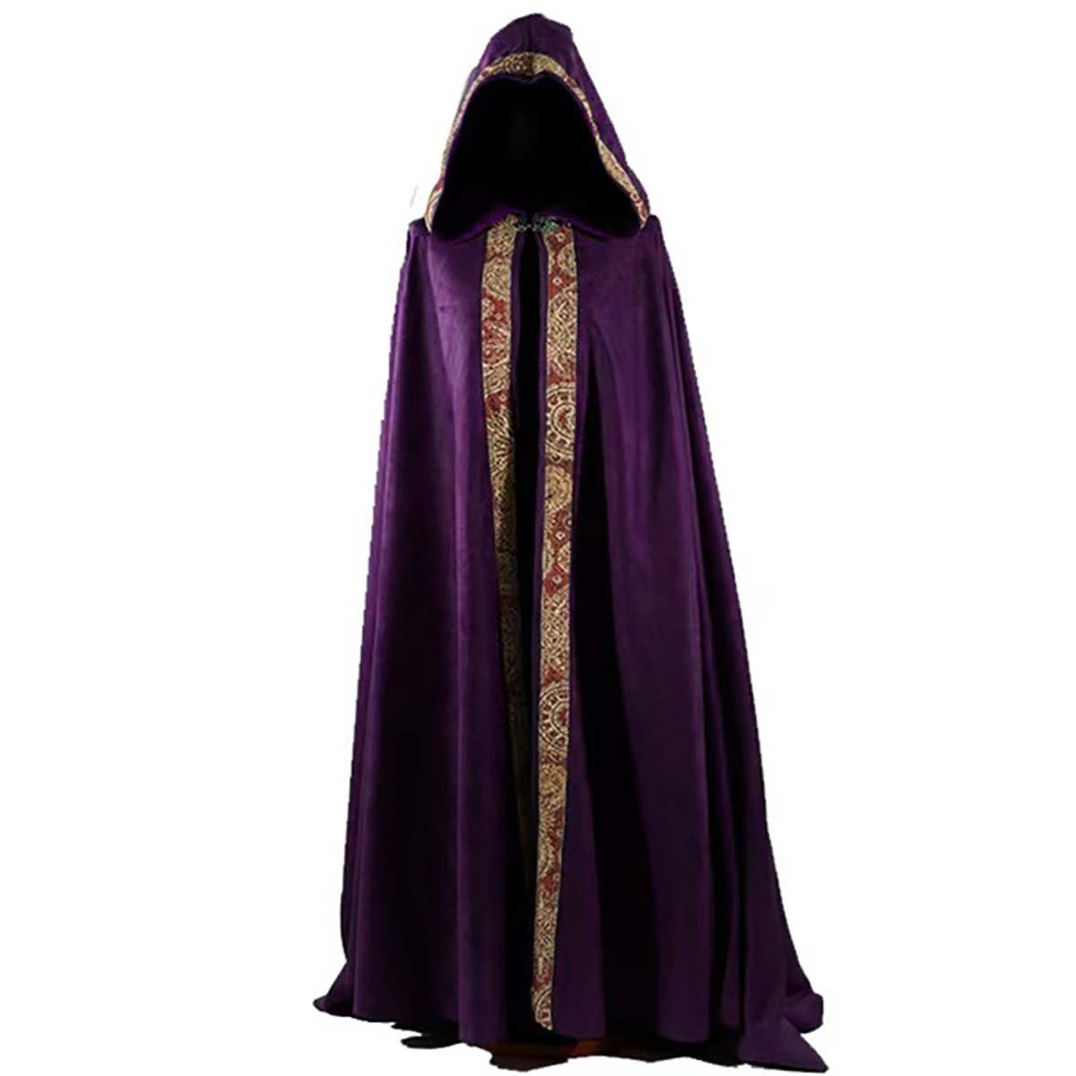 Halloween Vampire Devil Wizard Women Men Medieval Vintage Gothic Hooded Cloak Cosplay Costume CRHO-014 S фиолетовый