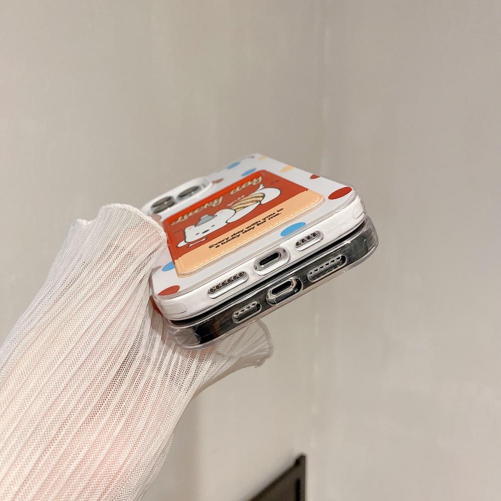 Transparentní pouzdro na telefon 3 v 1 Card Puppy Pattern pro iPhone 15 14 Plus 13 12 11 Pro Max X XS Max SE 7 8