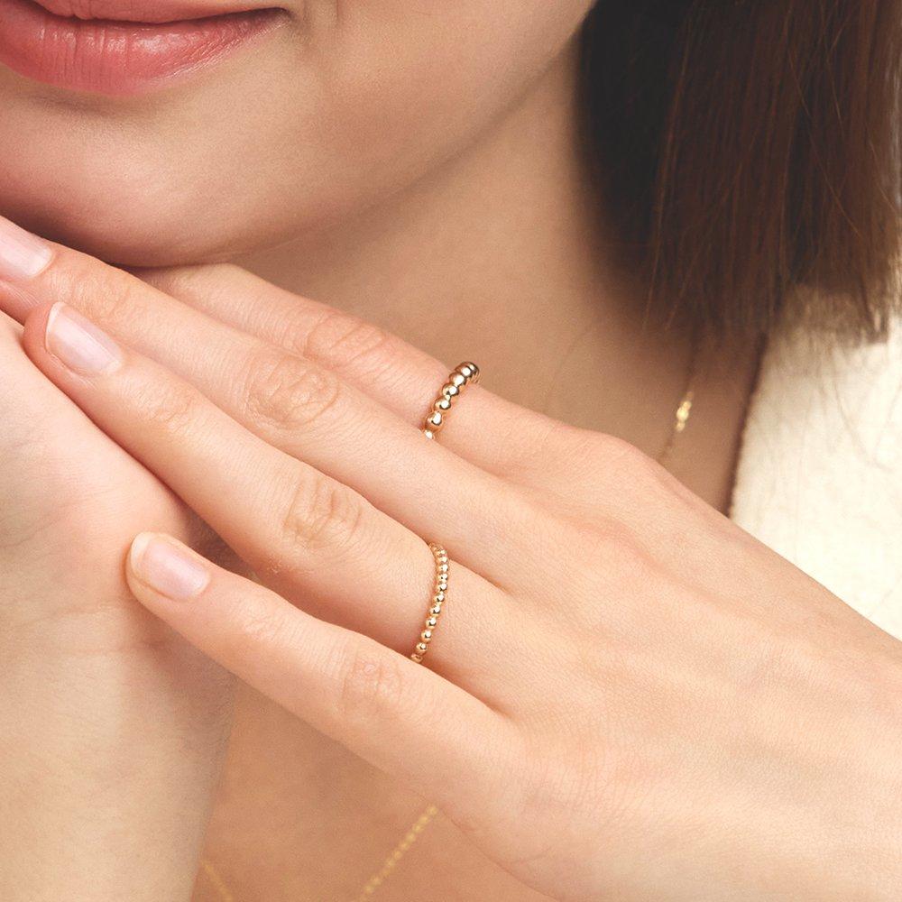 14K Tumbled Bubble Ring