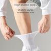 Chaussettes de Sport Mi-Mollet Blanches pour Homme - Respirantes, Absorbantes la Sueur, Antidérapantes, Chaussettes Serviette pour Course à Pied et Basketball