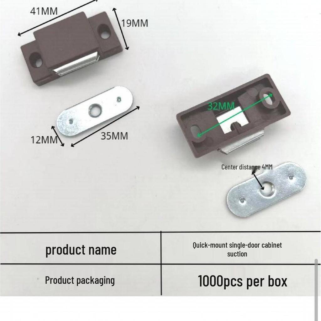 ABS Plastic Single Door Magnetic Catch Clip for Cabinet/Wardrobe