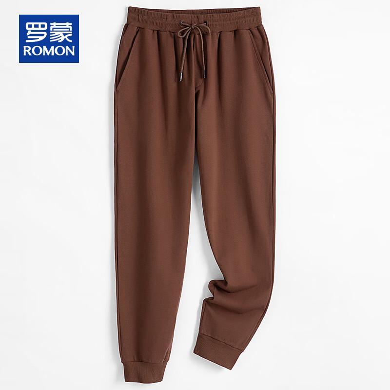 ROMON Men's Cotton Blend Casual Straight-Leg Pants
