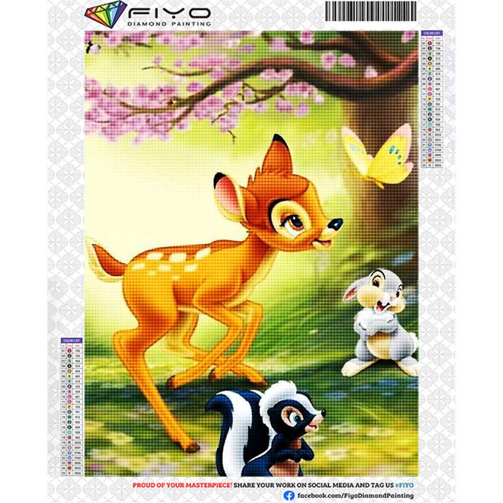Bambi 5D Diamantové malování Disney Plná diamantová výšivka Kreslené DIY kamínkové obrázky Sady křížového stehu Řemesla Domácí dekorace
