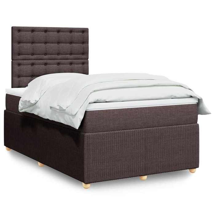Maison Exclusive - Sommier à lattes de lit et matelas marron foncé 120x190cm tissu