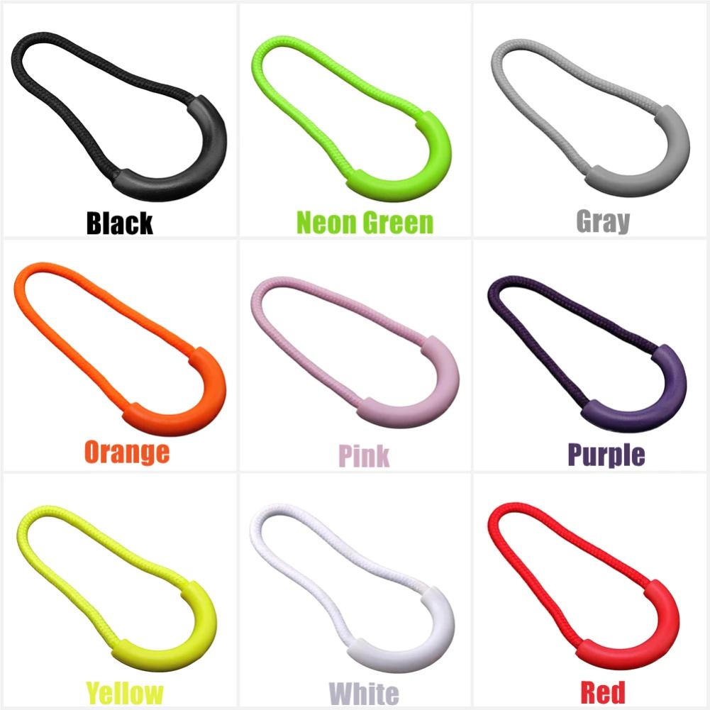 10pcs Mix Color U Shape Cord Zipper Pull Strap Lariat for Clothing Luggage & Bags Durable Zipper Puller Accessories