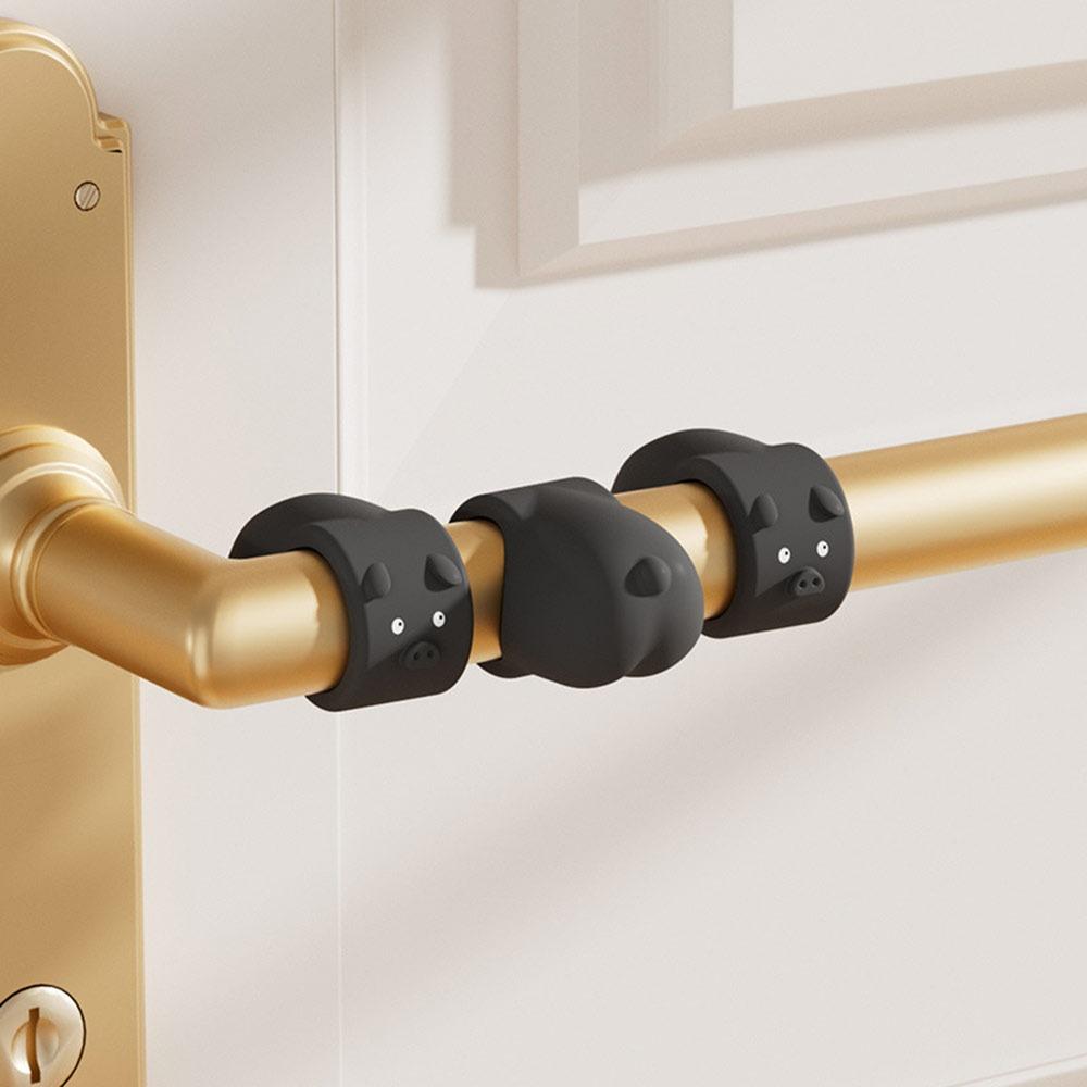 3Pcs Cute Silicone Door Stopper Anti-Shock Punch-free Doorknob Bumper Pad Cartoon Silent Wall Protector for Bedroom