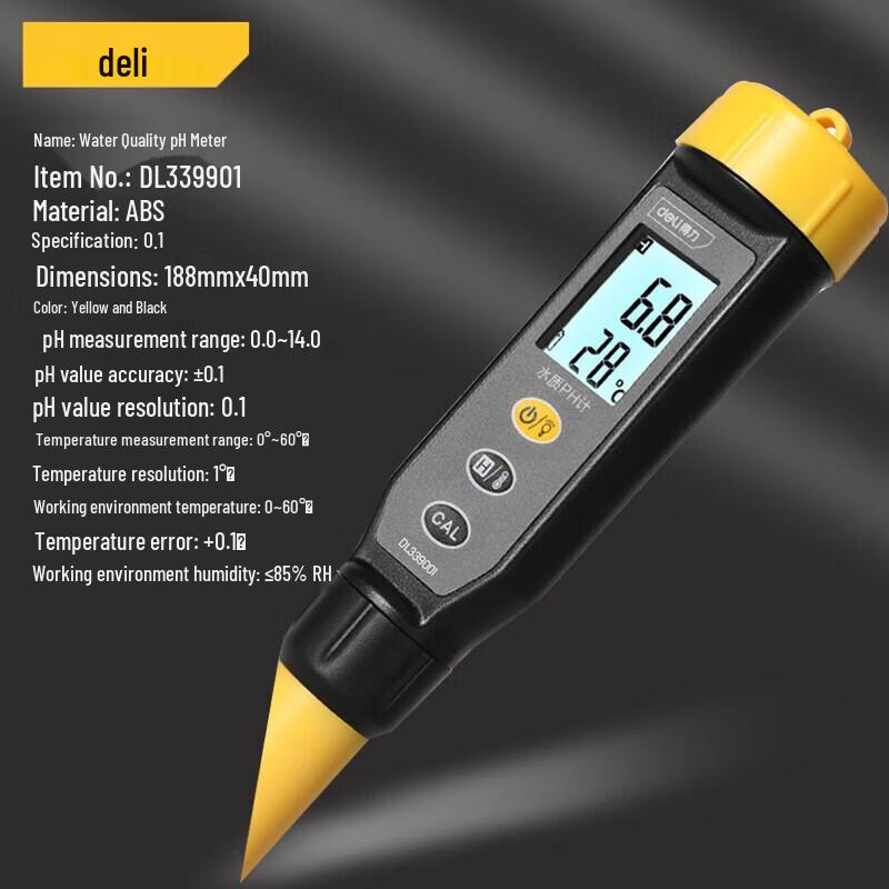 Deli Outdoor Digital Water Quality pH Meter Pen