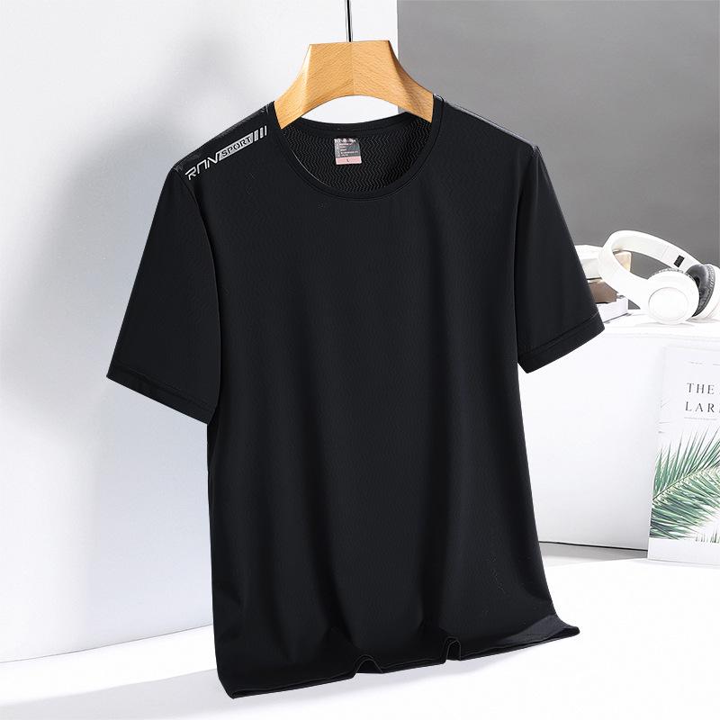 Summer Ice Silk Quick-Dry T-Shirt: Breathable Short Sleeve for Men & Women, Custom Logo Printing