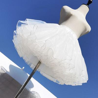 4 Layer Boneless Puffy Skirt Lolita Bottoms Skirt Support New White Petticoat