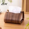 Sturdy Storage Box Wooden Tissue Holder, Rectangular Decorative Paper Napkin Dispenser, Compact Dispenser Organizer, for Office Desk Home Decor