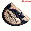 1Pcs Bear Semi Circle Welcome Doormat Non-Slip for Outdoor Patio Porch Kitchen Bathroom Entryway Floor Mat