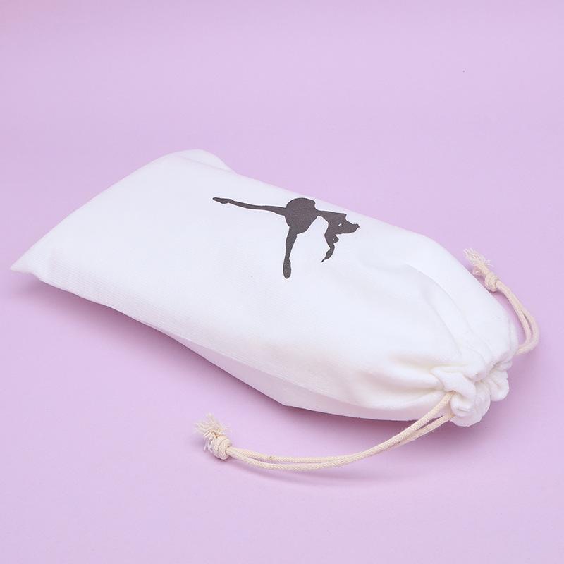 **Dance Shoe Drawstring Velvet Bag with Custom Silk Screen Logo, 13x27**