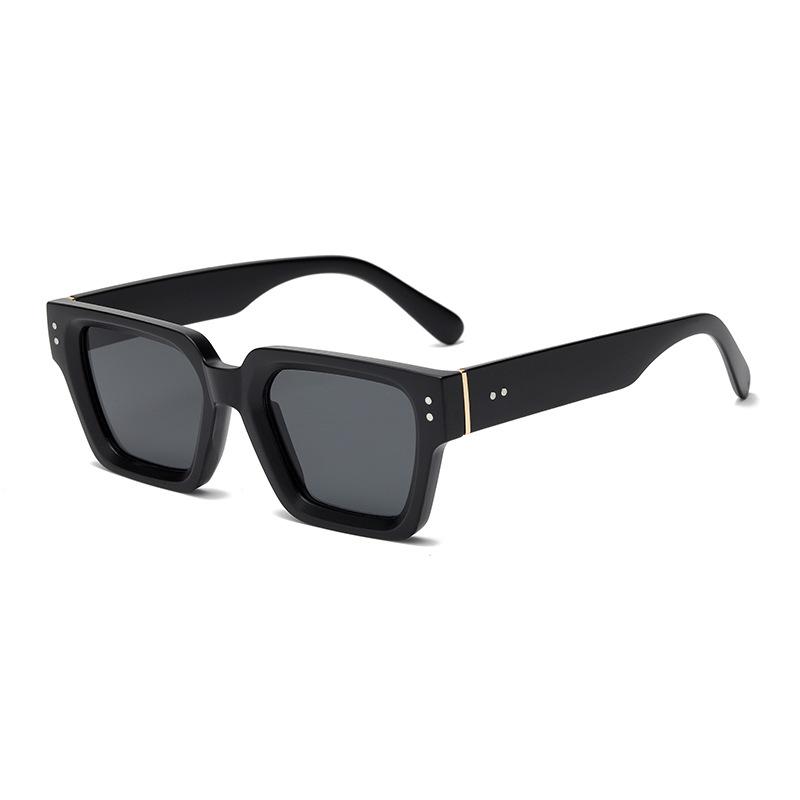 European and American style retro thick frame square sunglasses rice nail decoration Internet celebrity street photography accessories men and women s