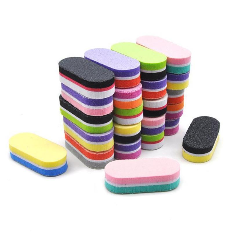 10 Pcs Double Color Mini Nail Sponge File Buffer Block Buffing Sanding File Pedicure Manicure Tool Gel Supplies Accessories