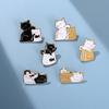 Cute Cats Enamel Pins Fish Bag Brooch Cartoon Animal Badges Lapel Pin Jewelry Gift for Kids Best Friends Claw Fish Bone Badge Women Accessory Brooch