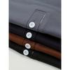 Long Sleeved Lapel Button Men's Casual Top Polo Shirt