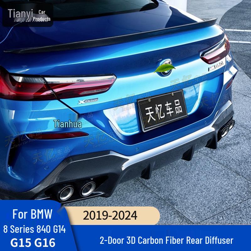 BMW 8 Series G14 G15 G16 840i 3D Style Carbon Fiber Rear Tail Diffuser Body Kit