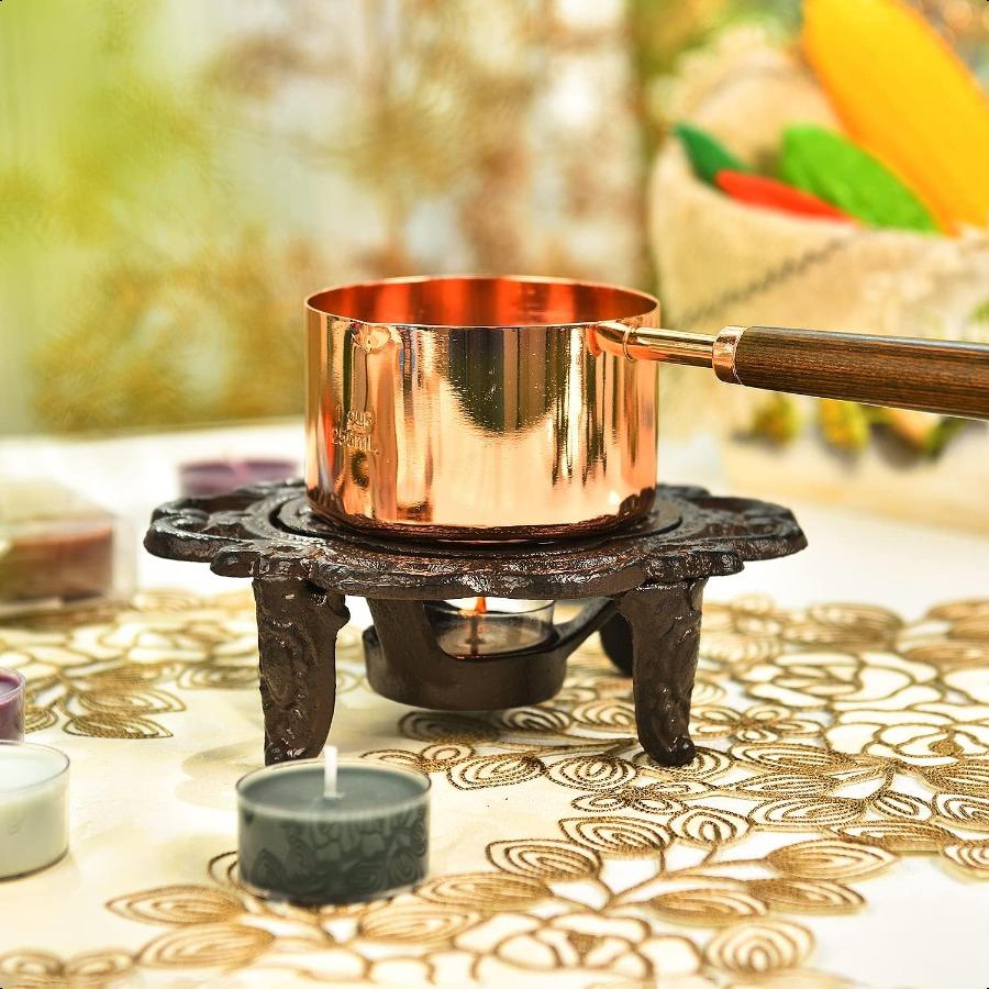 

Sungmor Чугунная подставка-подогреватель для чайника, подогреватель для чашек, подставка под чайник, деревенский и изящный дизайн с подставкой для чайной свечи, сверхпрочная United States