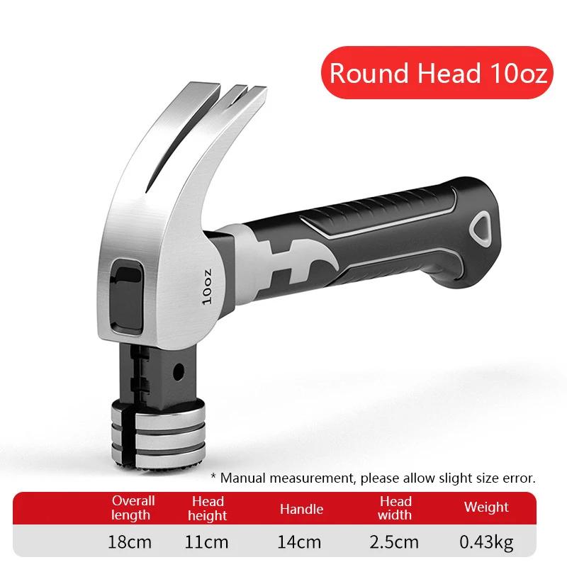 

Мини-молоток-гвоздодер с короткой ручкой, гвоздезабивной молоток с 2 канавками, высокоуглеродистая сталь, деревообрабатывающий ударный и электротехнический инструмент