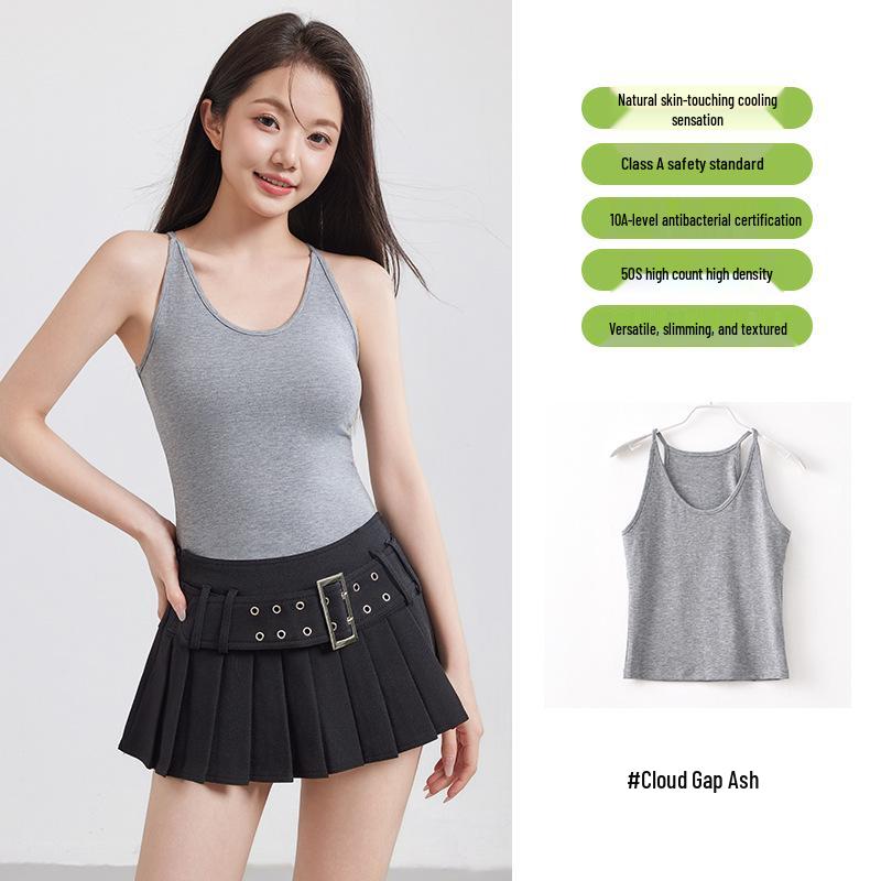 

10A Antibacterial Tencel Lyocell Women s Sleeveless Knit Camisole: Stylish Base or Outer Layer Top L (110-125 lbs)