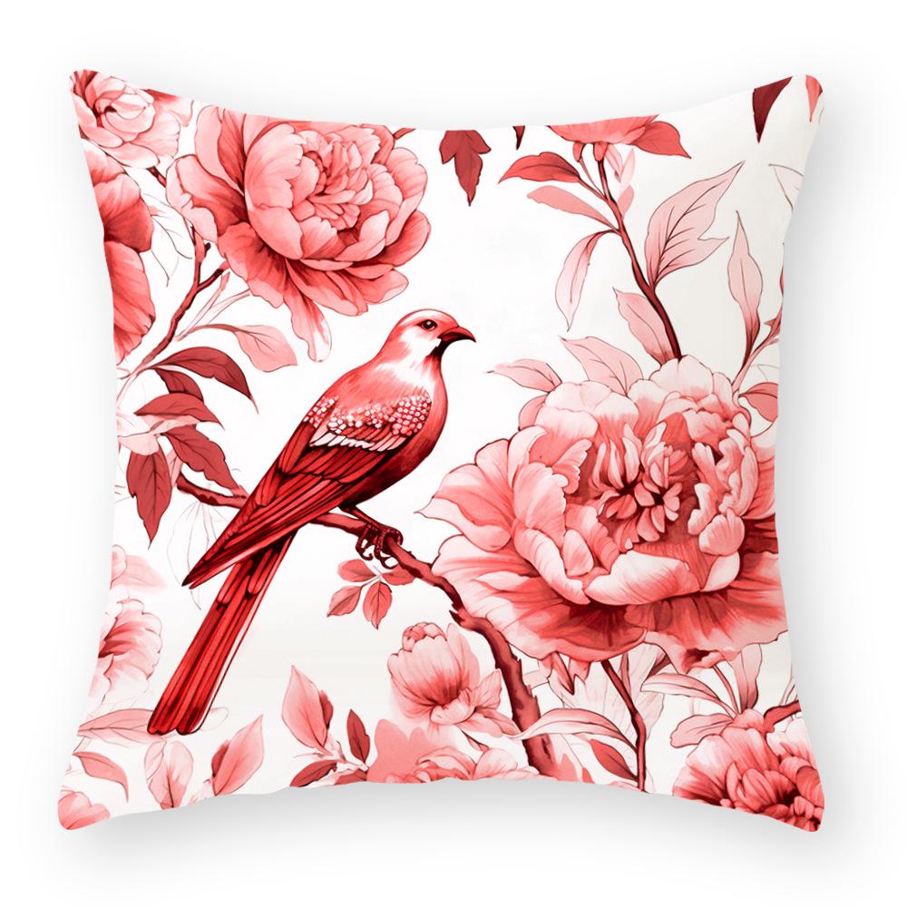 Cotton and Linen Pillowcase Oil Painting Printed Pillowcase Home Sofa Cushion Pillowcase Car Waist Cushion Seat Cushion