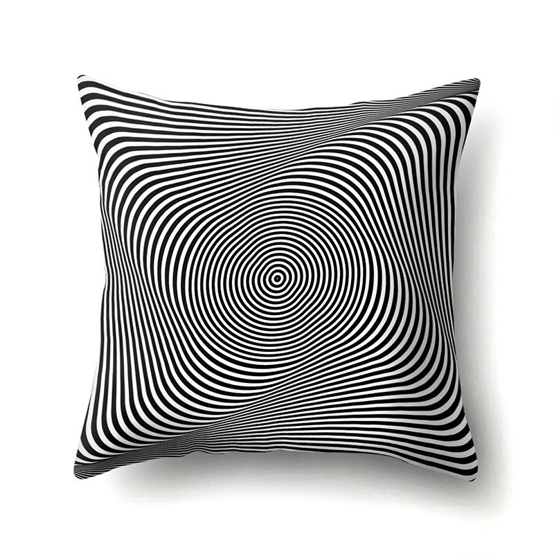 Gray Nordic Retro Ins Light Luxury Polyester Pillowcase Car Decoration Home Printed Waist Rest Pillowcase