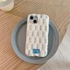 Cream-colored velvet phone case for iPhone 15, iPhone 16, and iPhone 17 Pro Max