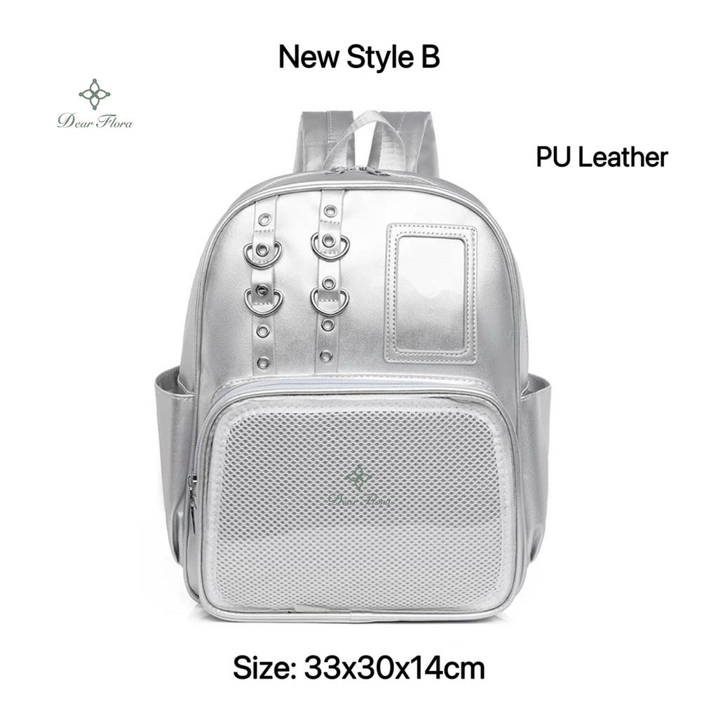 Y2K Søt Mini Ryggsekk Dame Kawaii Ita-veske Søt Jente Gjennomsiktig Ryggsekk DIY Personlighetsvisning Sekk Lolita Skulderveske